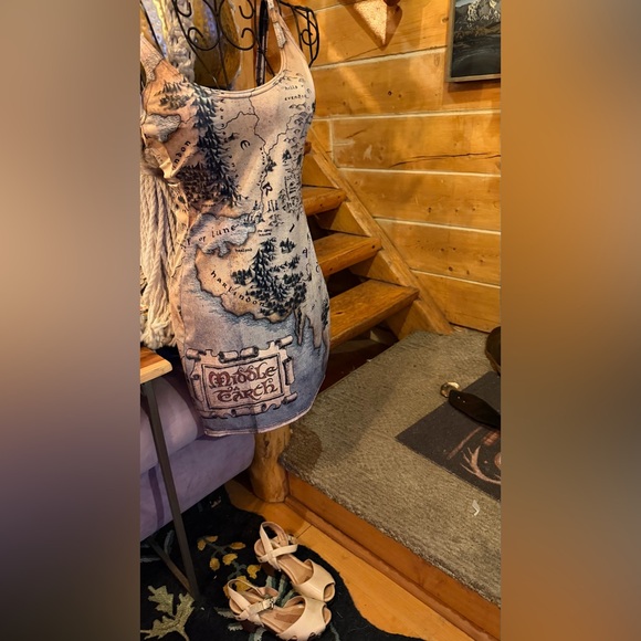 EUC blackmilk lord of the rings map dress! - Picture 3 of 7